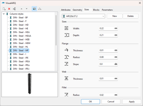 DIN structural profiles for the Beam and Column objects in VisualARQ DIN structural profiles for the Beam and Column objects in VisualARQ