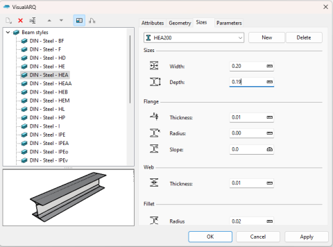 DIN structural profiles for the Beam and Column objects in VisualARQ DIN structural profiles for the Beam and Column objects in VisualARQ