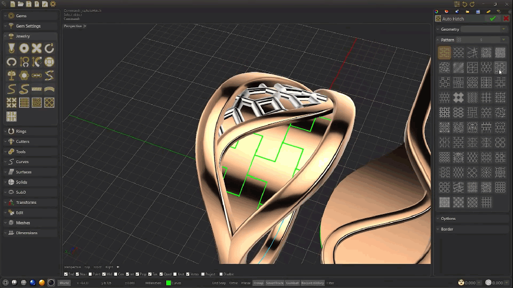 Professional parametric jewelry software for Rhino 7 & 8, with more than 100 tools for Rhino and Grasshopper to design complex models in a very easy and fast way. Professional parametric jewelry software for Rhino 7 & 8, with more than 100 tools for Rhino and Grasshopper to design complex models in a very easy and fast way.