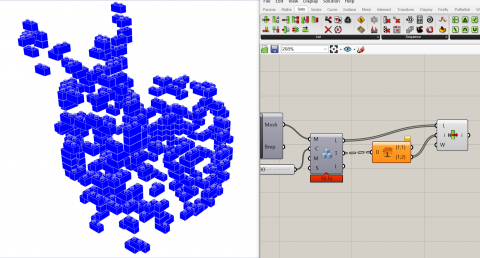 A GPU-accelerated grasshopper plug-in for generating voxels and LEGO bricks