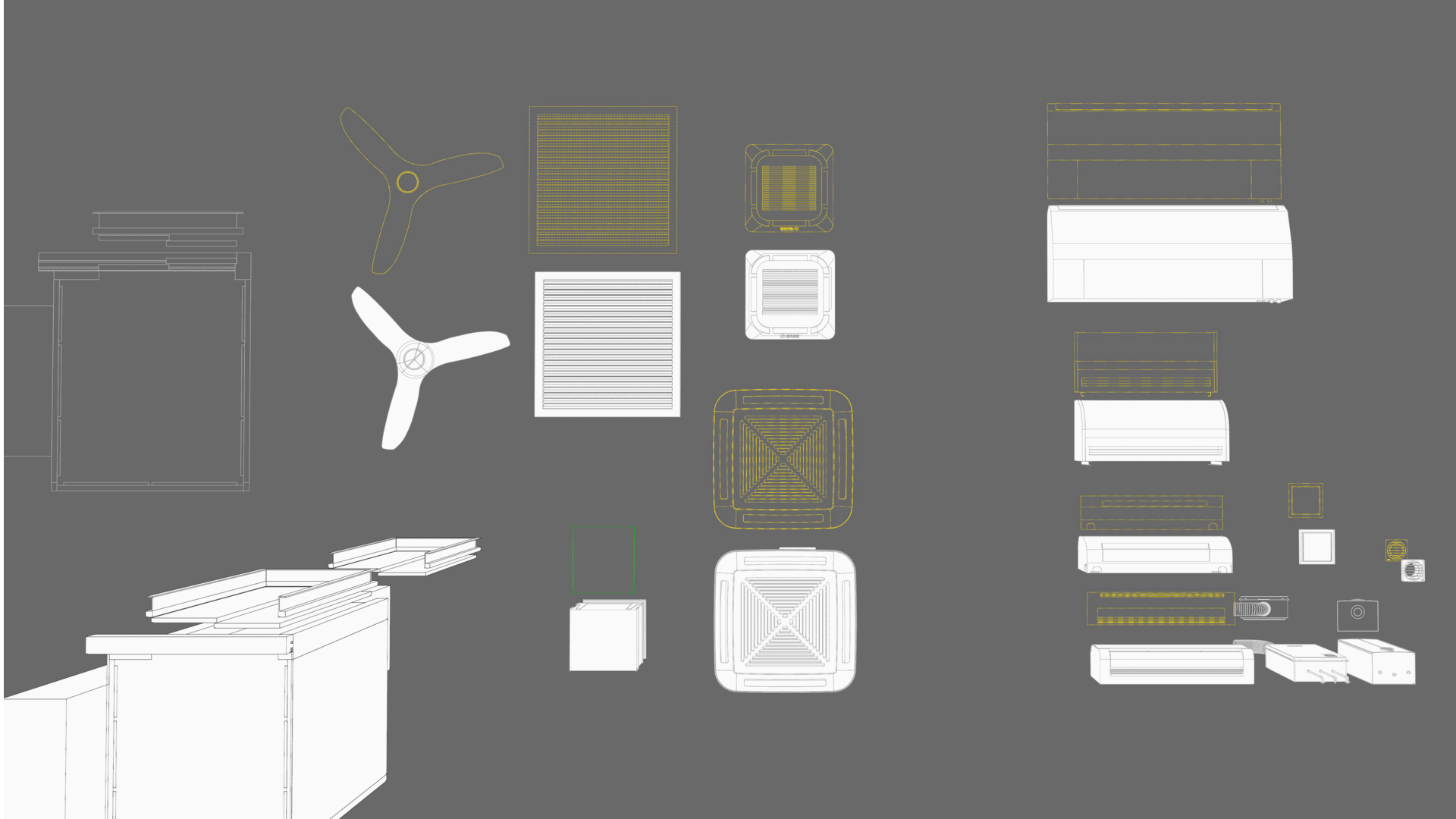 Lightning + HVAC combo of blocks with Visual Arq Templates for Rhinoceros 8! (Over 80 elements!!) Lightning + HVAC combo of blocks with Visual Arq Templates for Rhinoceros 8! (Over 80 elements!!)