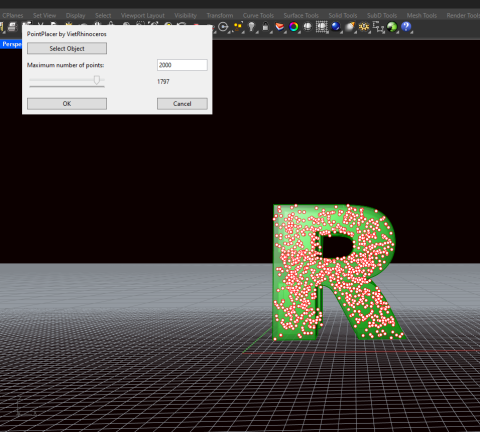A tool to create random points, vividly representing the 3D space of closed polysurface objects. A tool to create random points, vividly representing the 3D space of closed polysurface objects.