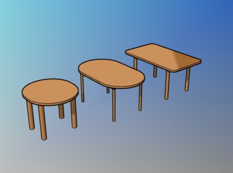 Parametric oval dining table style for VisualARQ
