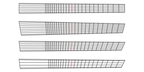 Multiscale fretboard outlet