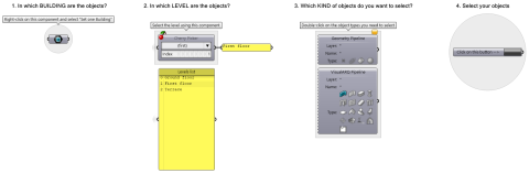 With this Grasshopper definition you can easyly select Rhino and VisualARQ objects by VisualARQ level.