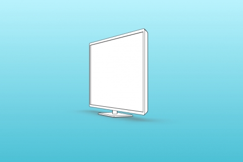 Parametric TV. The support can be removed. Screen dimensions are choosen in inches (22", 24", 28", 32"...)