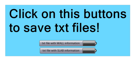Lists wall and slab layers information automatically in a txt file