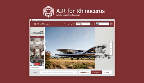 an Artistic Inspiration Renderer based on AI Refinement technology brings you endless design inspiration in Rhinoceros