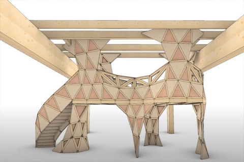 Sawfish, because it creates, based on complex triangulated shapes, solid beam and plate geometry with planar sides, which can be sawn using a saw as tool only.