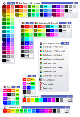 A pack of toolbars that helps you assign predefined colors to your objects with one left click, and select the objects with that color on right click.