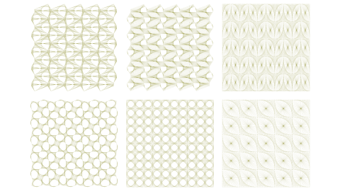 Honeycomb generates planar tilings and topological interlockings. It enables the creation of patterns through symmetric transformations, each derived from the 17 wallpaper groups.