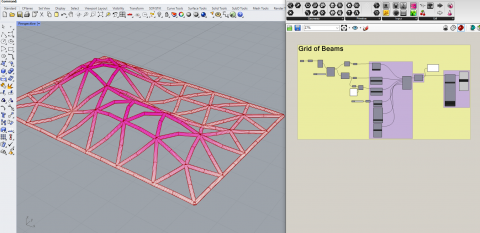 Beam structural analysis using Karamba plugin for grasshopper from a single beam to grids