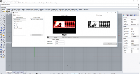[Work In Progress] Condor is a plug-in that can scan the contours of scrap materials from CNC cutters, and export them into Rhino as contours.
