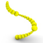 In this grasshopper Anemone tutorial you can generate random spheres on a curve by creating a loop and using the random component.