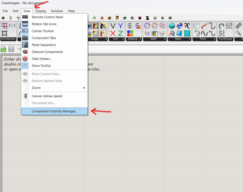 Declutter your Grasshopper ribbon! Easily hide unused components or reveal hidden developer tools using a sleek, powerful, and persistent Component Visibility Manager.
