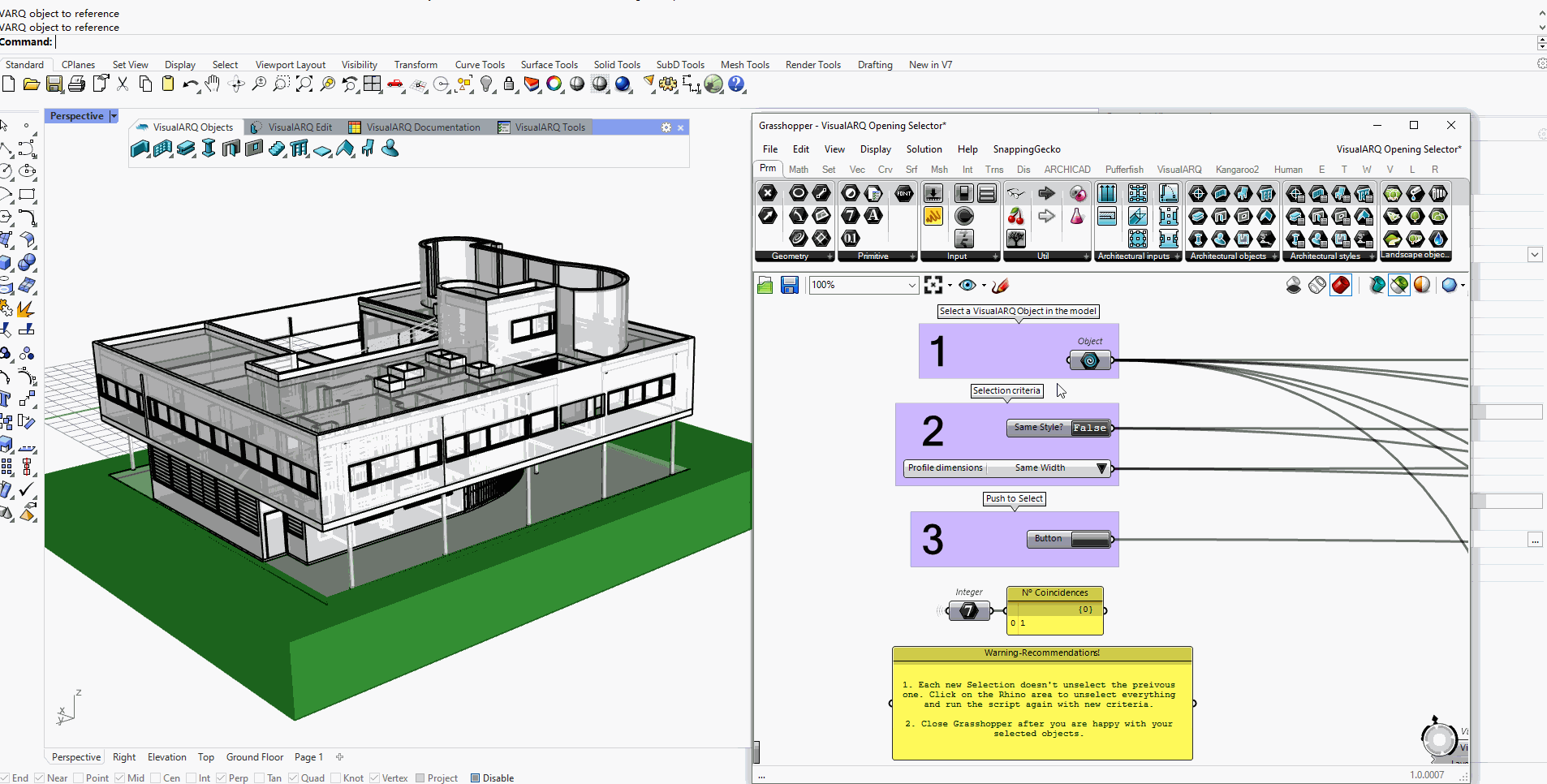 Select all doors and windows with the same style and profile dimensions as a referenced one.