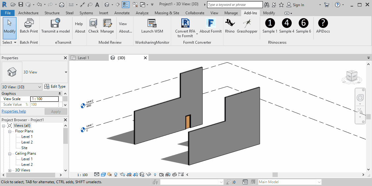Rhino as an Autodesk® Revit® Addin
