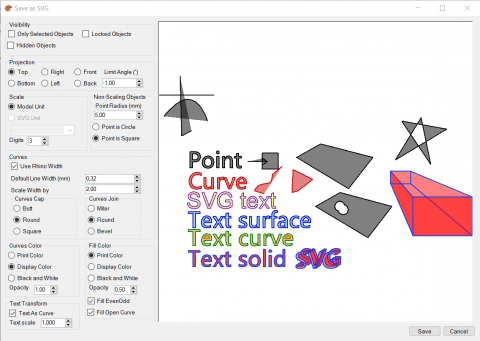 Plug-in to export some Rhino 5 objects to SVG
