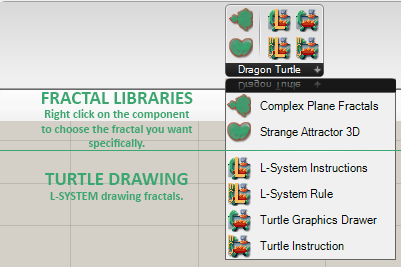 A set of Fractal methods including complex plane, strange attractors and L-Systems
