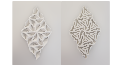 Honeycomb generates planar tilings and topological interlockings. It enables the creation of patterns through symmetric transformations, each derived from the 17 wallpaper groups.