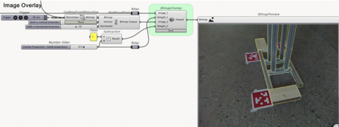 A Grasshopper plugin that can overlay the image from both virtual and physical camera to guide assembly.