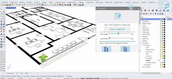 3D BUILDER is a revolutionary Rhino’s Plugin, that turns 2D lines into 3D models!