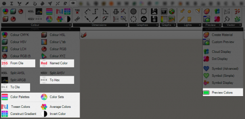 This plugin adds additional color options for Grasshopper 3d including new palettes, color theory sets, and color space conversions.

