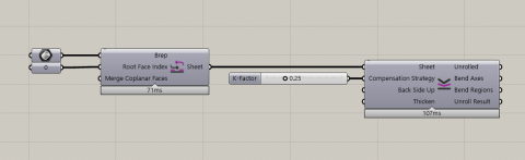 SheepMetal is a Grasshopper plugin tailored for sheet metal fabrication, offering unrolling with K-Factor