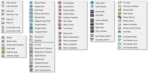 LunchBox is a plug-in for Grasshopper for exploring machine learning, mathematical shapes, paneling, structures, and data-driven workflows.
