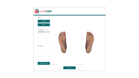 LutraCAD is easy and intuitive software for designing insoles and orthotics based on 2D and 3D scans. Free trial possible!
