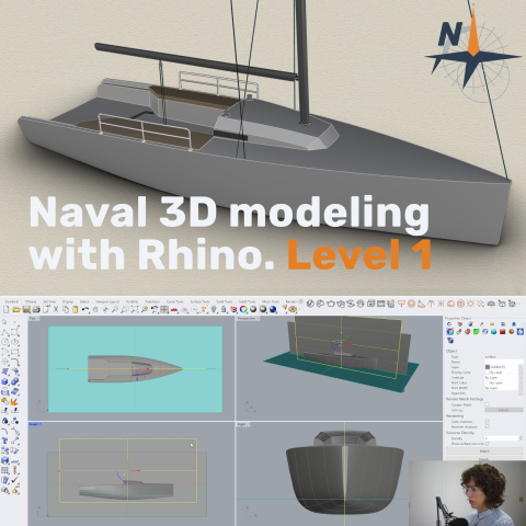 Explains the software interface and the basic geometries used in naval applications and develops a daysailer boat 3D model.