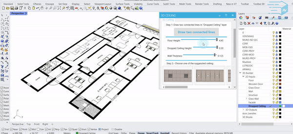 3D BUILDER is a revolutionary Rhino’s Plugin, that turns 2D lines into 3D models!