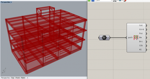 HoaryFox handles the Japanese structural BIM format ST-Bridge files. It supports model visualization and input/output of ST-Bridge files to Karamba3D.

