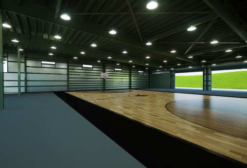 A warehouse with a basketball court inside. Quite random I know but might as well share. You can use it for renders or grab resources from it.