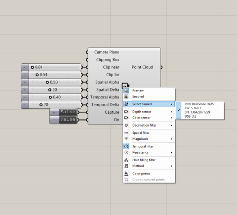 Capture live point clouds with the Intel RealSense Stereo Depth Camera family.