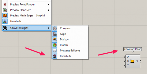 Parachute display components