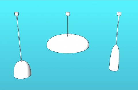 Pendant lighting fixture with "bell" head.