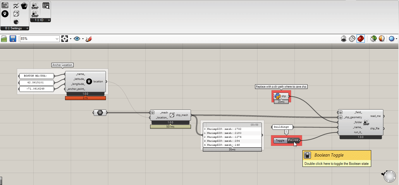 A basic plugin for Grasshopper to read and write shapefile and geojson.
