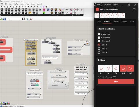 Fast web dashboard generator for Grasshopper. Build pro UIs with simple group-naming. No script changes required. Real-time sync, Mola Styler, and native RTL support.
