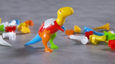 3D-printable interlocking dinosaur puzzles in 3DM(NURBS) and STL(Polygonal mesh) formats.
