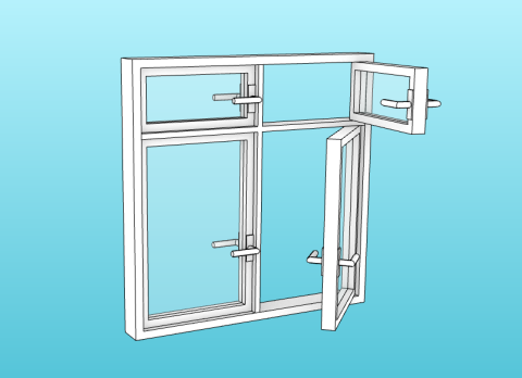 Swing Window with 2x2 leaves. 