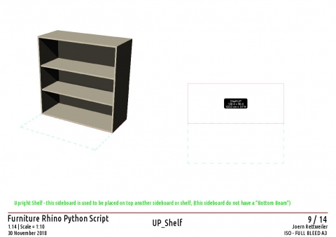 This script will generate furniture as 2d wireframe and 3d polysurfaces, as block
Keywords: Facility Managment, FM, Furniture, Architecture furniture