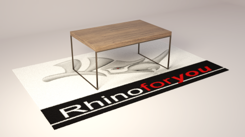 Parametric coffee table, metal base and wooden top