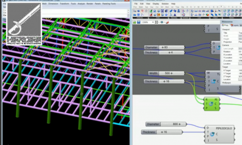 ParaStaad is a grasshopper plug-in for professional structural analysis & interoperability linking Rhino/Grasshopper with StaadPro.
