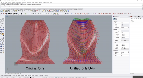 This component Unify Surfaces UVs based on a guide Surface. Developed by Spatial Holistic Assemblies Ltd. [SHA]
