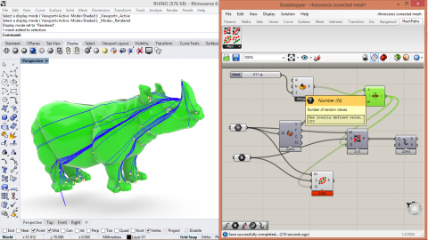 MeshPaths is primary Grasshopper component for finding Geodesic paths (lines) on meshes.
