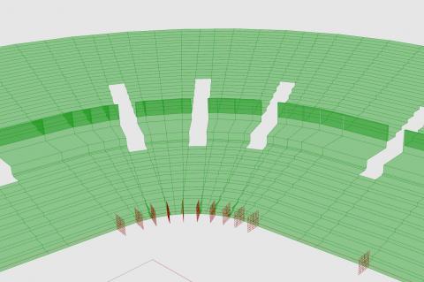 Generate stadium geometry and analyse view quality
