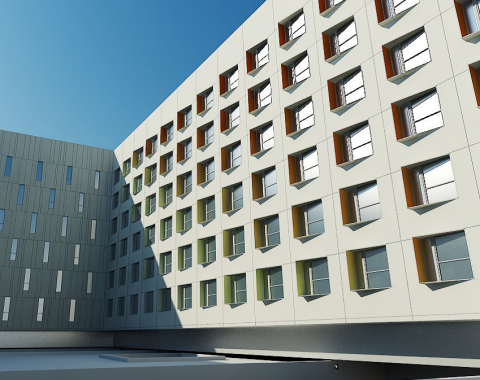 SkinDesigner enables the rapid generation of facade geometries from building massing surfaces and repeating, user-defined panels.
