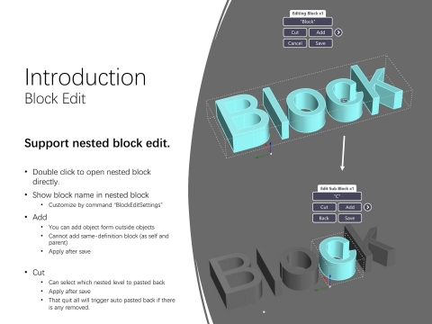 A new UI of origin block edit. And provides enhanced functions.